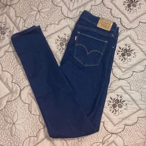 LEVI RARE PREMIUM VINTAGE womens dark blue denim skinny straight legged jeans